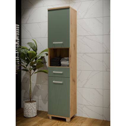 Mobile da bagno VENOM verde/rovere artisan