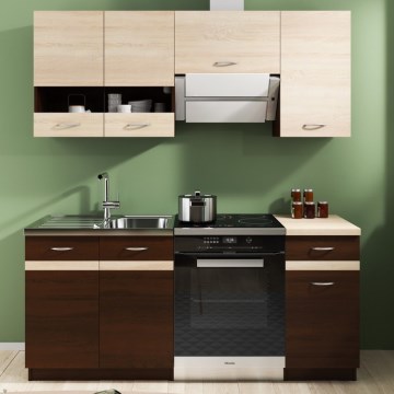 Mobile da cucina VALERIA 180 cm, rovere sonoma/marrone