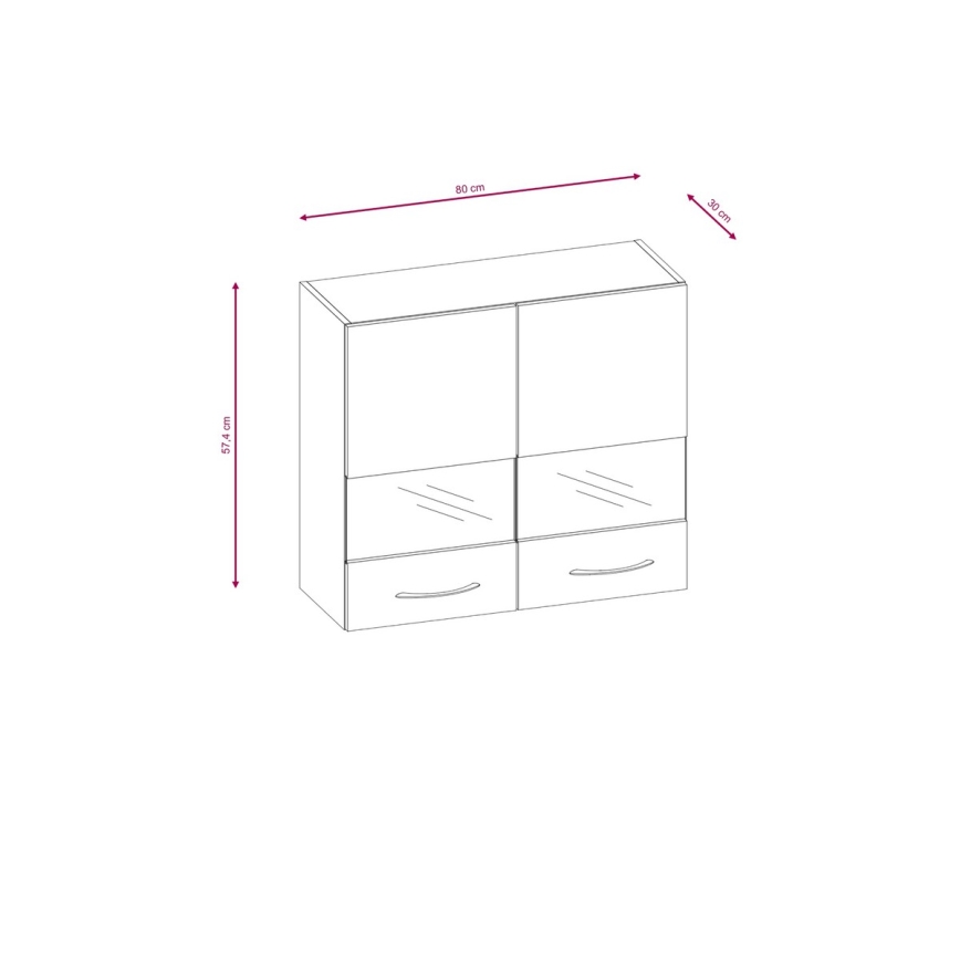 Mobile da cucina VALERIA 180 cm, rovere sonoma/marrone