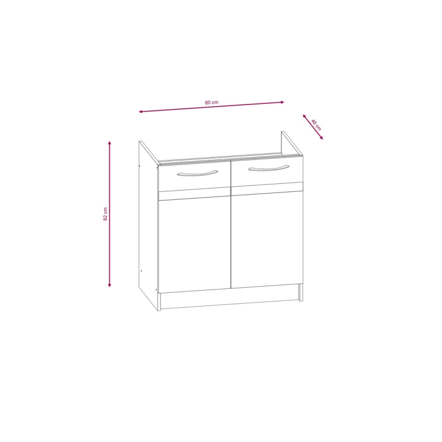 Mobile da cucina VALERIA 180 cm, rovere sonoma/marrone