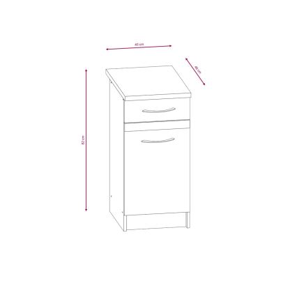 Mobile da cucina VALERIA 180 cm, rovere sonoma/marrone