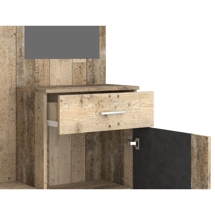 Mobile da ingresso con specchio NOLAN marrone/grafite