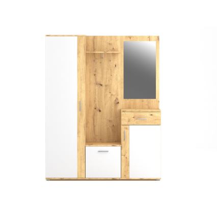 Mobile da ingresso con specchio NOLAN rovere artisan/bianco