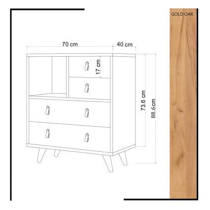 Mobile FALLOW 89x70 cm bianco/marrone