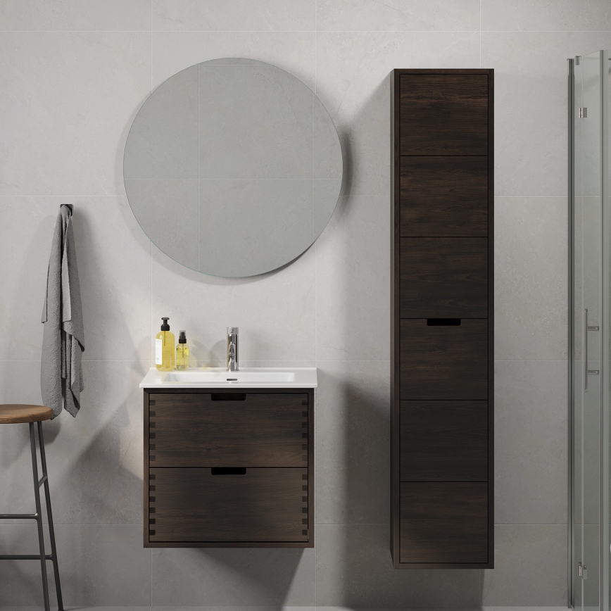 Mobile per bagno con lavabo GRIBSKOV 60 cm marrone/rovere/bianco
