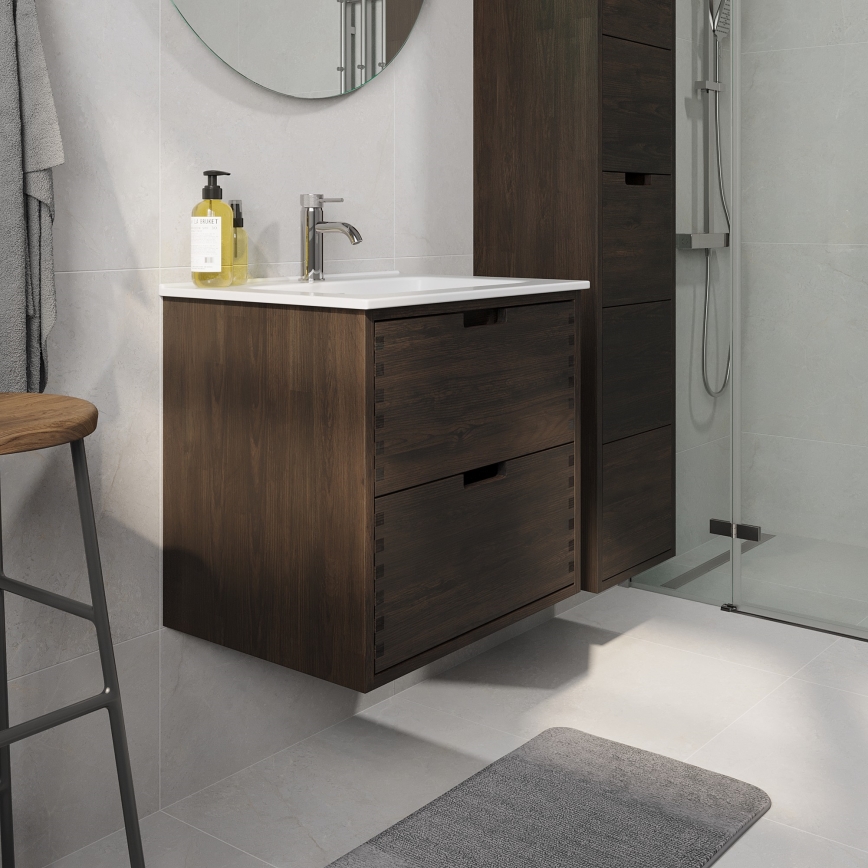 Mobile per bagno con lavabo GRIBSKOV 60 cm marrone/rovere/bianco