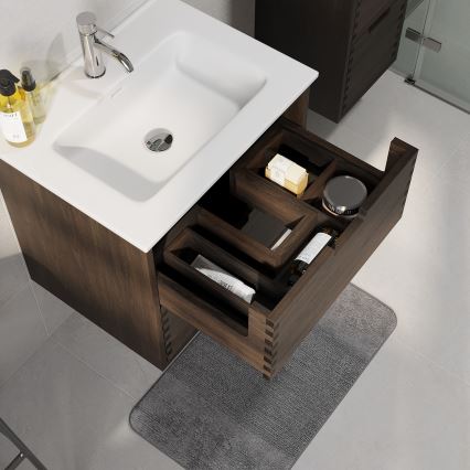 Mobile per bagno con lavabo GRIBSKOV 60 cm marrone/rovere/bianco