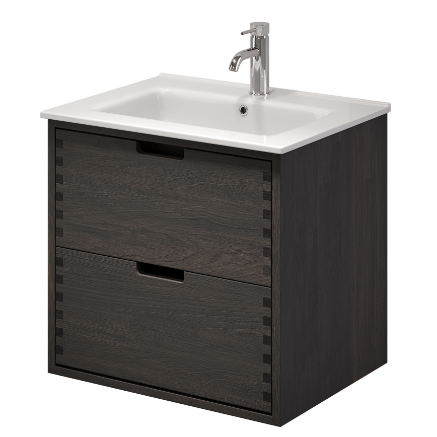 Mobile per bagno con lavabo GRIBSKOV 60 cm marrone/rovere/bianco
