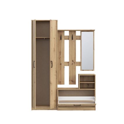 Mobile per ingresso con specchio KAVI, finitura rovere Artisan