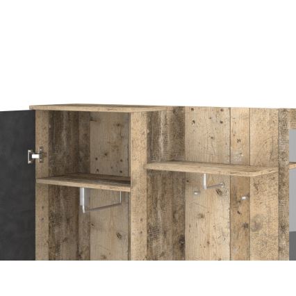 Mobile per ingresso con specchio NOLAN, marrone/grafite