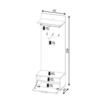 Mobile per ingresso KLEO marrone/bianco