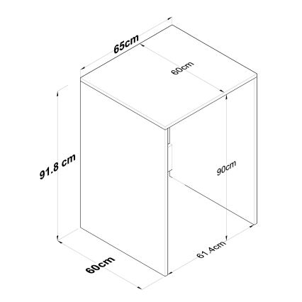 Mobile per lavatrice RANI 65x91,8 cm bianco/marrone