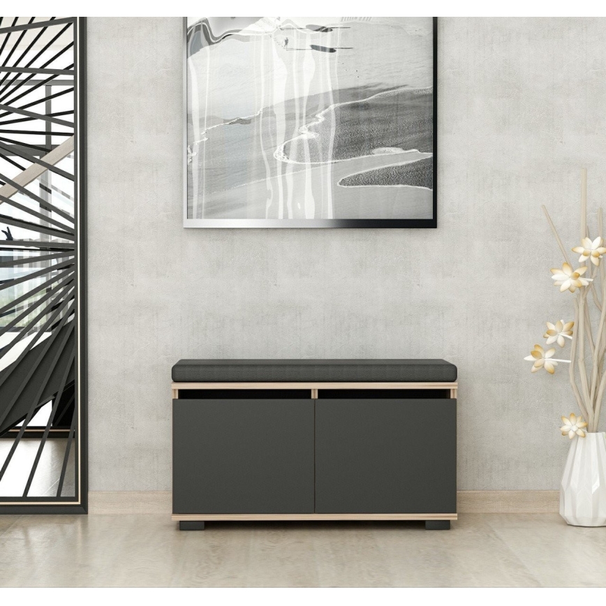 Mobile per scarpe DRAGO 42x80 cm nero/noce
