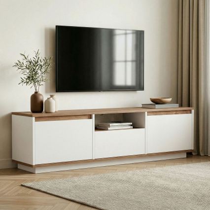 Mobile porta TV KREDE 160x30 cm bianco/pino