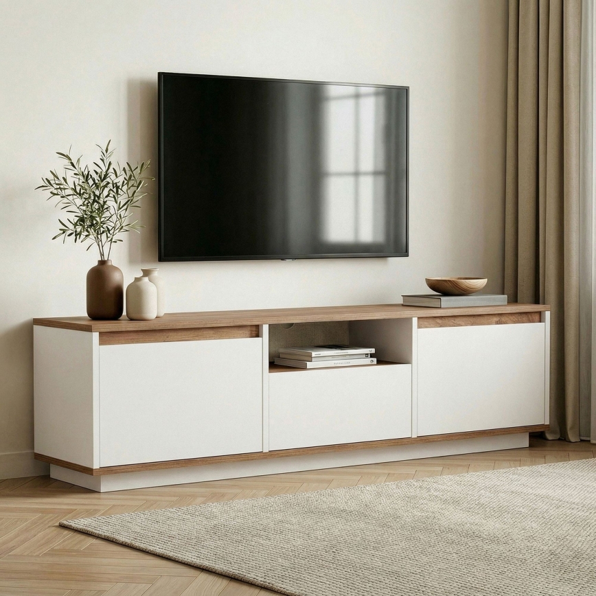 Mobile porta TV KREDE 160x30 cm bianco/pino