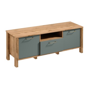 Mobile porta TV MENTA 138x49 cm rovere Wotan/verde