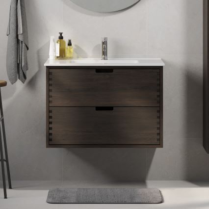 Mobile sottolavabo da bagno GRIBSKOV 80 cm marrone/rovere