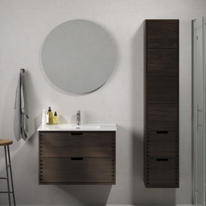 Mobile sottolavabo da bagno GRIBSKOV 80 cm marrone/rovere