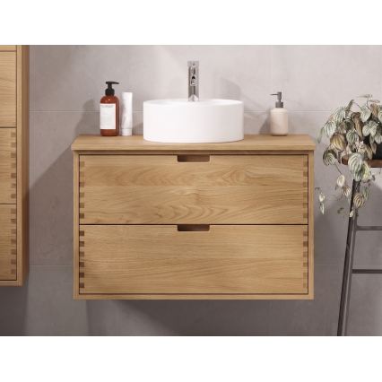 Mobile sottolavabo GRIBSKOV 100 cm beige/rovere