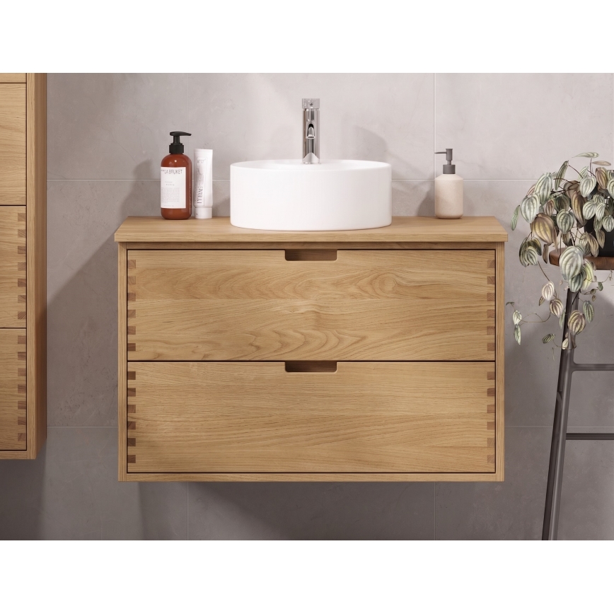 Mobile sottolavabo GRIBSKOV 100 cm beige/rovere