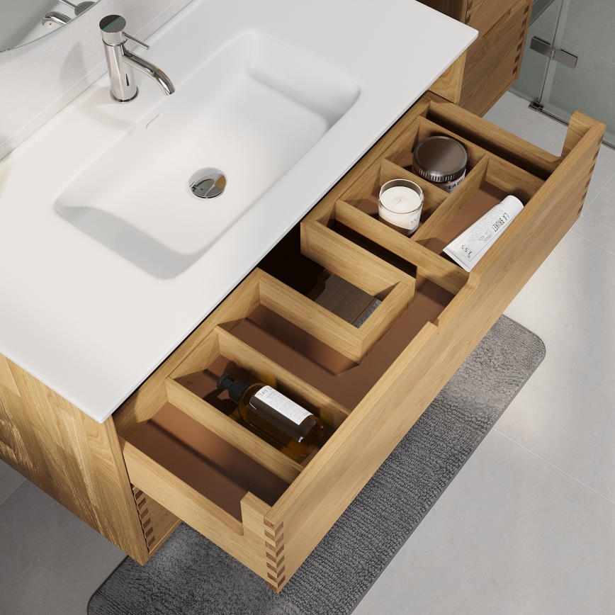 Mobile sottolavabo GRIBSKOV 100 cm beige/rovere