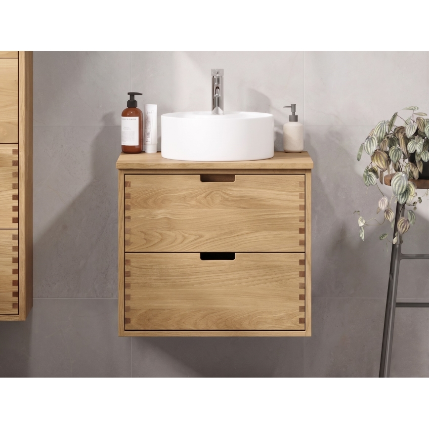 Mobile sottolavabo GRIBSKOV 60 cm beige/rovere