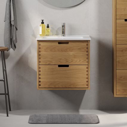 Mobile sottolavabo GRIBSKOV 60 cm beige/rovere
