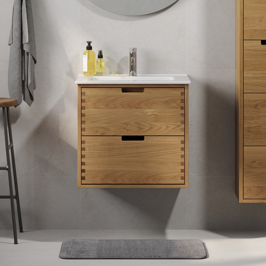 Mobile sottolavabo GRIBSKOV 60 cm beige/rovere