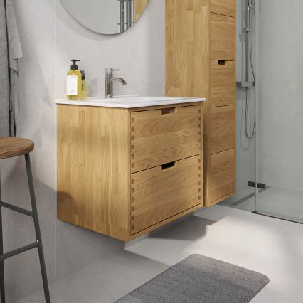 Mobile sottolavabo GRIBSKOV 60 cm beige/rovere