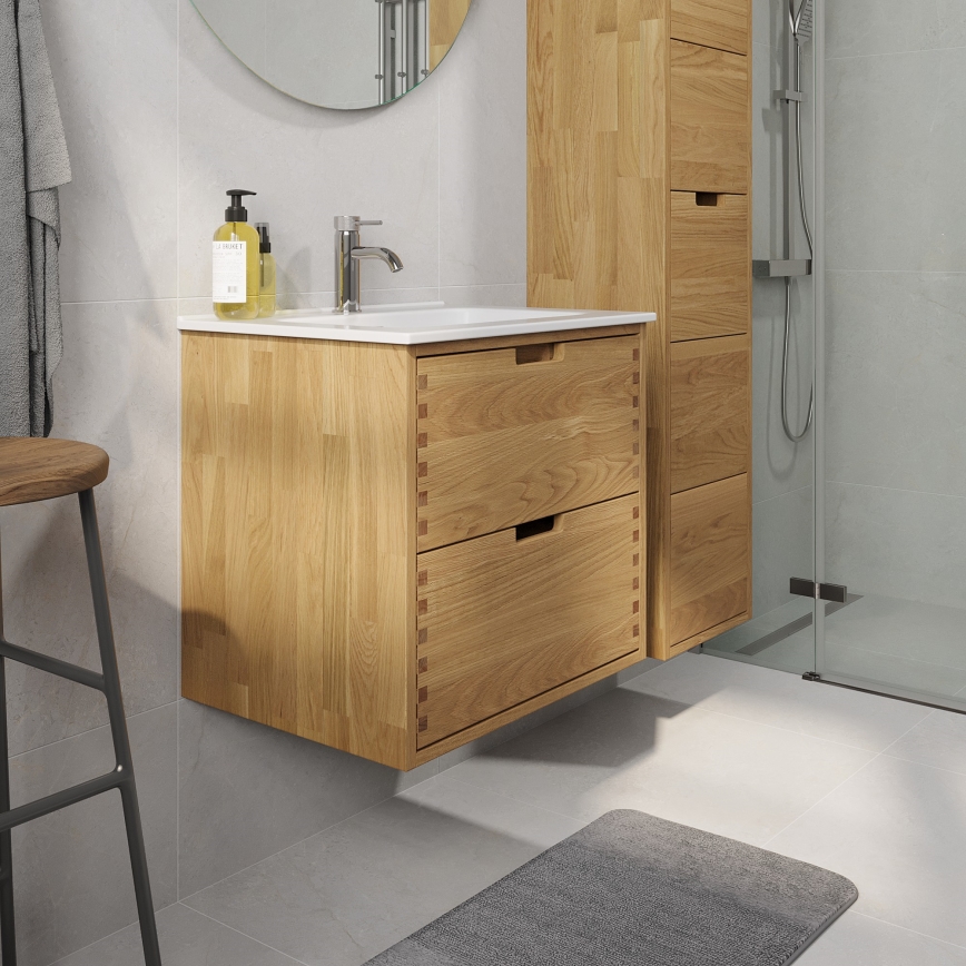 Mobile sottolavabo GRIBSKOV 60 cm beige/rovere