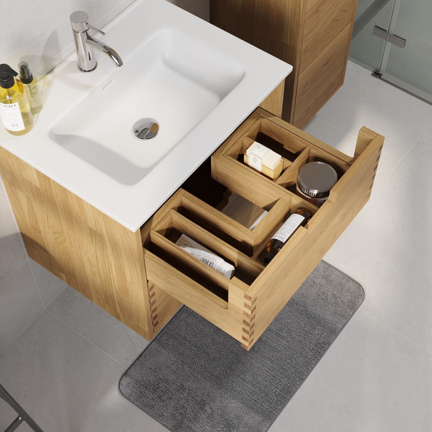 Mobile sottolavabo GRIBSKOV 60 cm beige/rovere