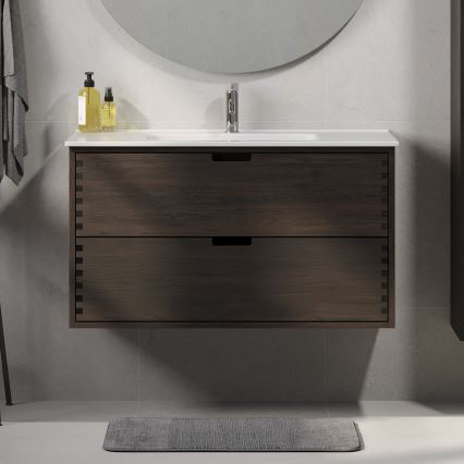 Mobile sottolavabo per bagno GRIBSKOV 100 cm marrone/rovere