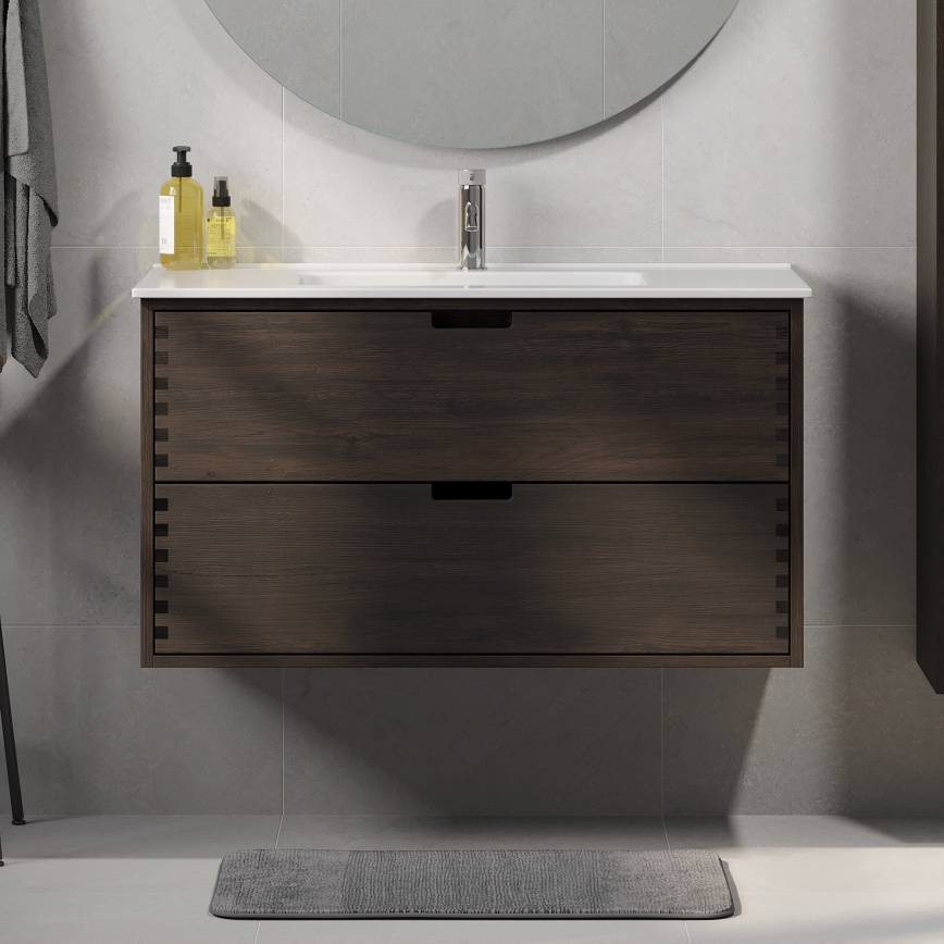 Mobile sottolavabo per bagno GRIBSKOV 100 cm marrone/rovere