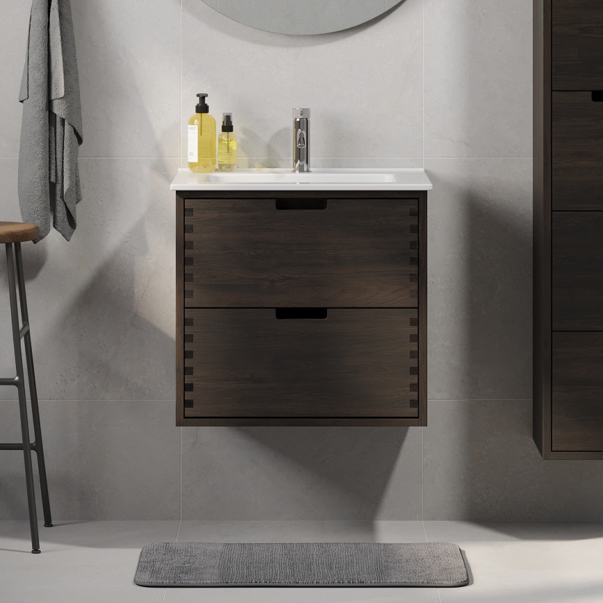 Mobile sottolavabo per bagno GRIBSKOV 60 cm marrone/rovere