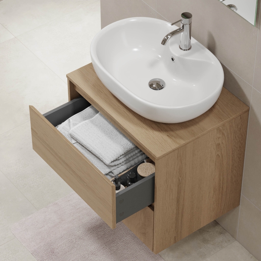 Mobile sottolavabo TRONDHEIM per lavabo 60x57x46 cm, rovere