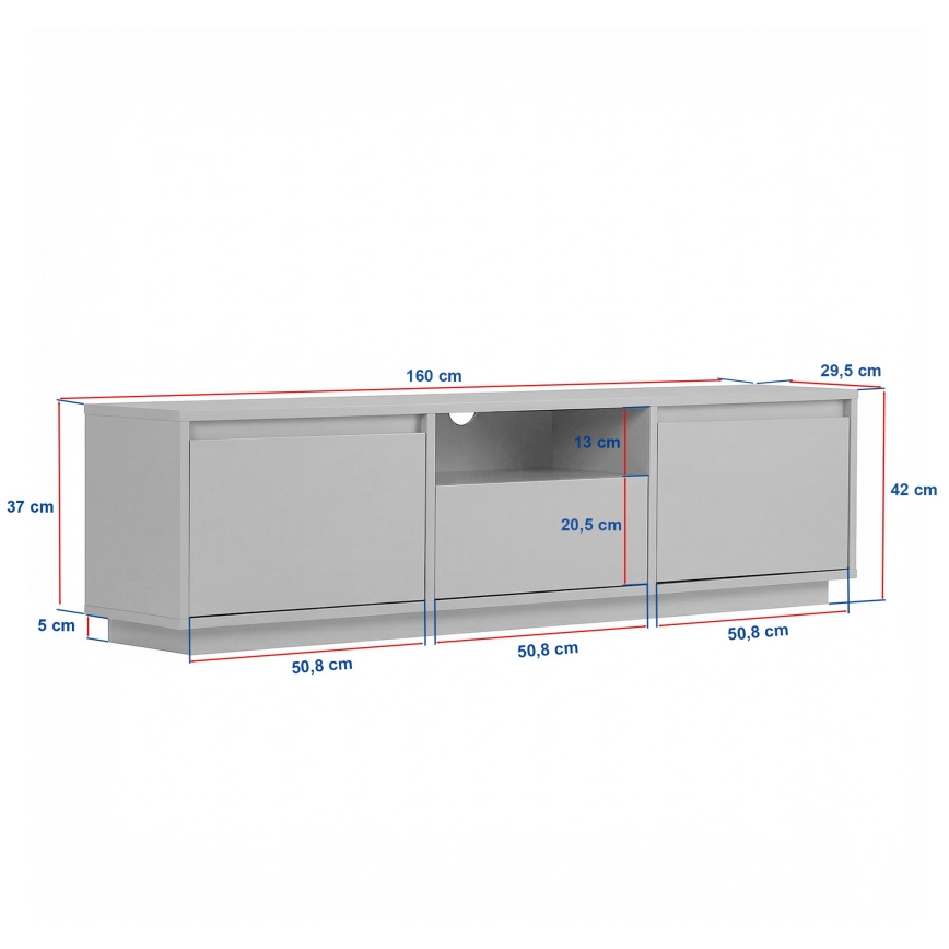 Mobile TV KREDE 160x30 cm in rovere