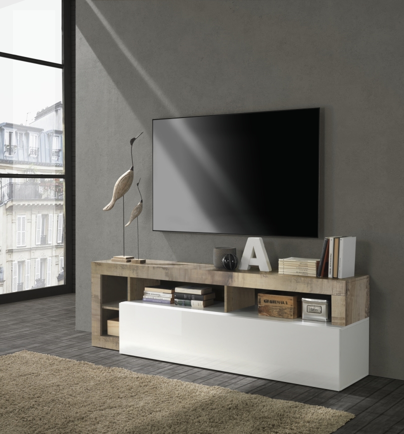 Mobile TV LENOR bianco/marrone