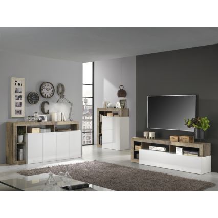 Mobile TV LENOR bianco/marrone
