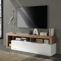 Mobile TV LENOR bianco/rovere