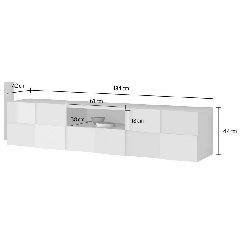 Mobile TV SERIAN 184x42x42 cm bianco