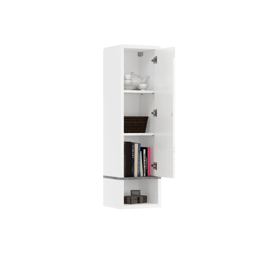 Mobiletto con ripiano aperto FRED bianco/grigio
