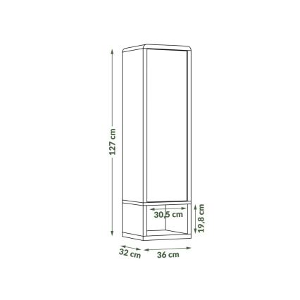 Mobiletto con ripiano aperto FRED bianco/grigio