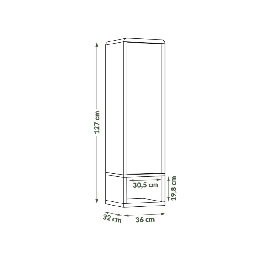 Mobiletto con ripiano aperto FRED bianco/grigio