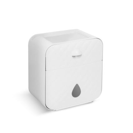 Mobiletto con portarotolo per carta igienica 22x20,5 cm, bianco