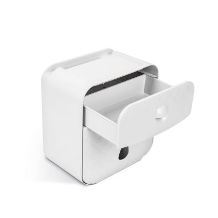 Mobiletto con portarotolo per carta igienica 22x20,5 cm, bianco