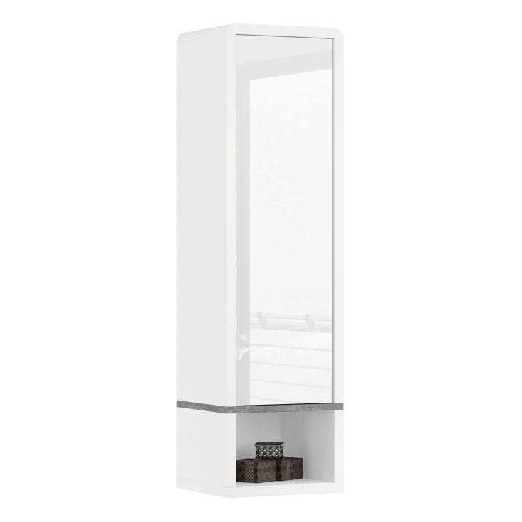Mobiletto con ripiano aperto FRED bianco/grigio