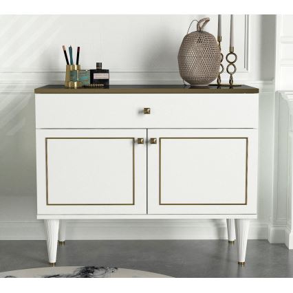 Mobiletto RAVENNA 76x90 cm bianco/oro