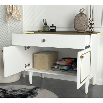 Mobiletto RAVENNA 76x90 cm bianco/oro