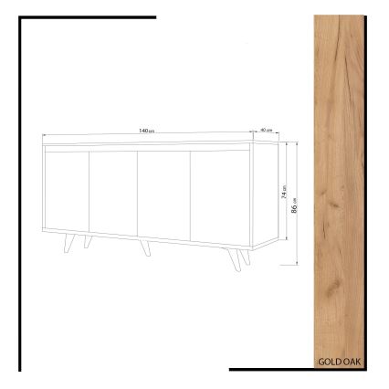 Mobiletto SHANS 86x140 cm marrone/bianco