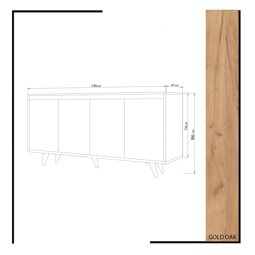 Mobiletto SHANS 86x140 cm marrone/bianco